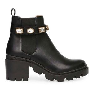 STEVE MADDEN Amulet Black Heeled Platform Bootie Size 7.5